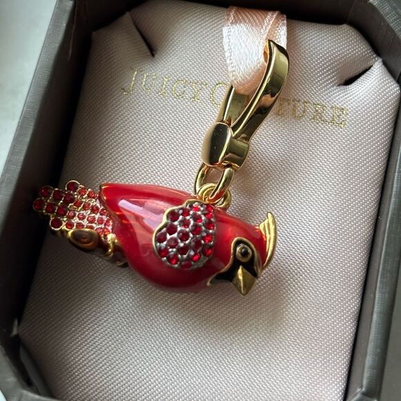 Juicy Couture Red and Gold Bird Brooch - Picture 1 of 9